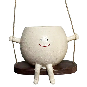 cache pot résine blanc souriant plante artificielle chaise bascule livre miniature décoratifextérieur