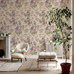 papier peint fleurs violettes adhésif pvc relief intérieur salon chambre enfant cuisineOpaque papier peint