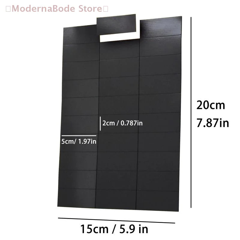 autocollants noirs modernes adhésifs 150 pièces 20cm 15cmOpaque uni réfrigérateur