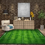 Tapis de décoration chambre verte pour enfants avec motif rayé