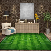 tapis motif terrain football vert antidérapant pile basse salon chambre enfantsDecorationIntérieure