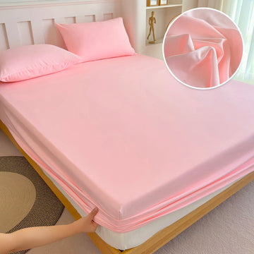 housse lit coton élastique uni moderne blanc bleu marine beige rose
