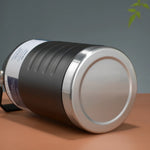 thermos bouteille 1500ml 2000ml acier inoxydable rayures horizontales poignée couvercle moderne vert olive noir