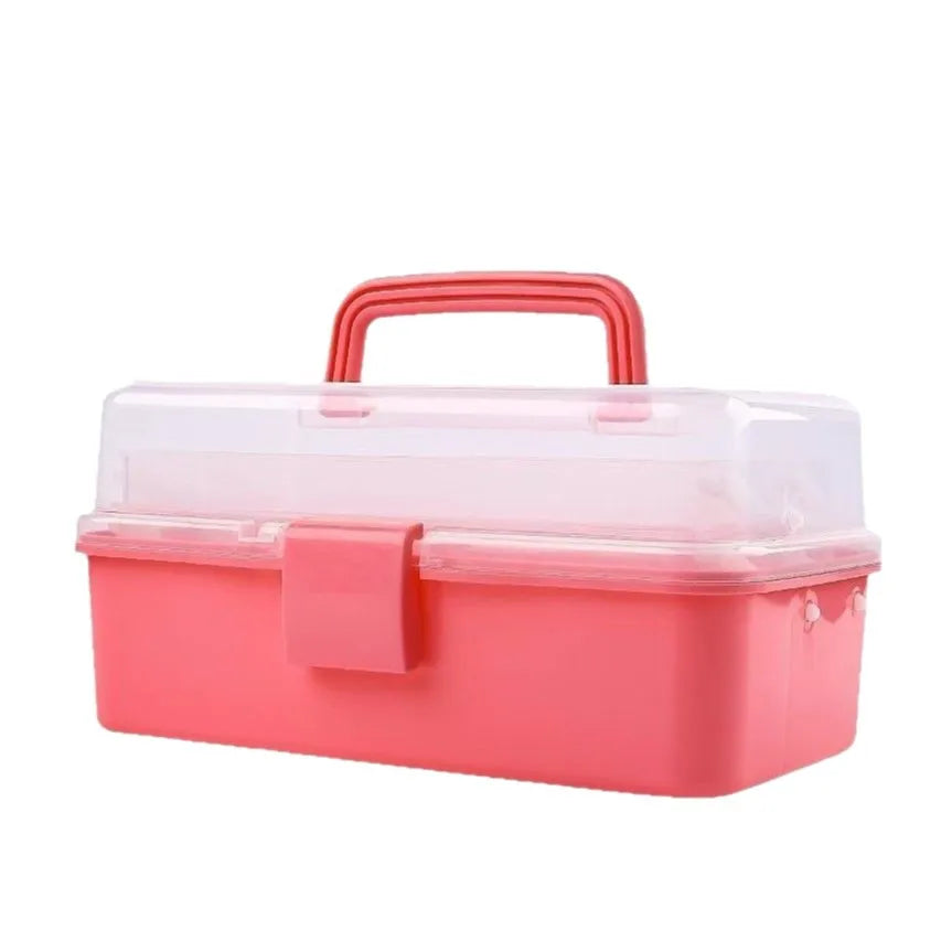 boîte rangement 25 compartiments violet rose pratique moderne boucle plastique lisse