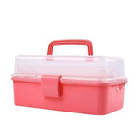 boîte rangement 25 compartiments violet rose pratique moderne boucle plastique lisse