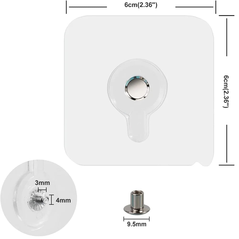 porte serviettes mural adhésif blanc moderne 5pcs 6cm 6cm plat lisse
