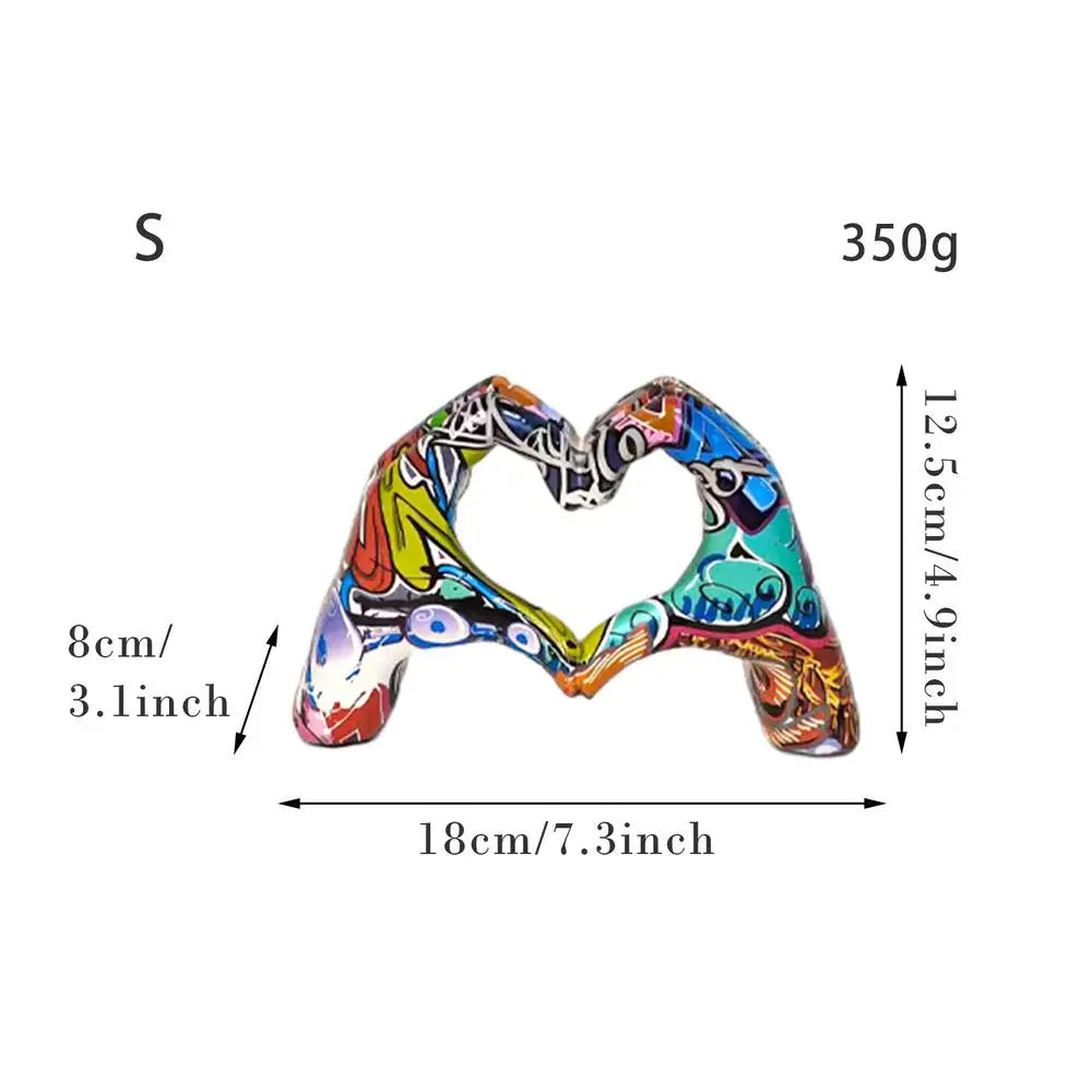 décoration moderne sculpture cœur multicolore résine abstraite maison salon agneau étagère couple cadeau