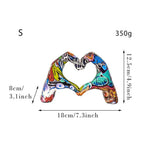 décoration moderne sculpture cœur multicolore résine abstraite maison salon agneau étagère couple cadeau