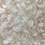 ruban forme roses tissu semi transparent polyester décoration robe mariée occasionnelle romantique blanc roseclair