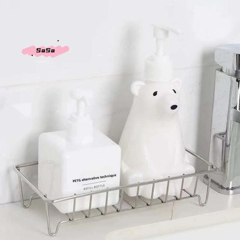 porte savon acier inoxydable drainage flacons liquide savons diffuseur parfum robinetterie moderne lavabo blanc