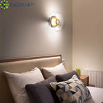 appliques murales led modernes blanc doré rondes lisses intérieur éclairage quotidien fixées mur adhésif