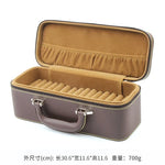 boîte bijoux simili cuir marron vintage poignée velours noir marron storage box trousse bijoux