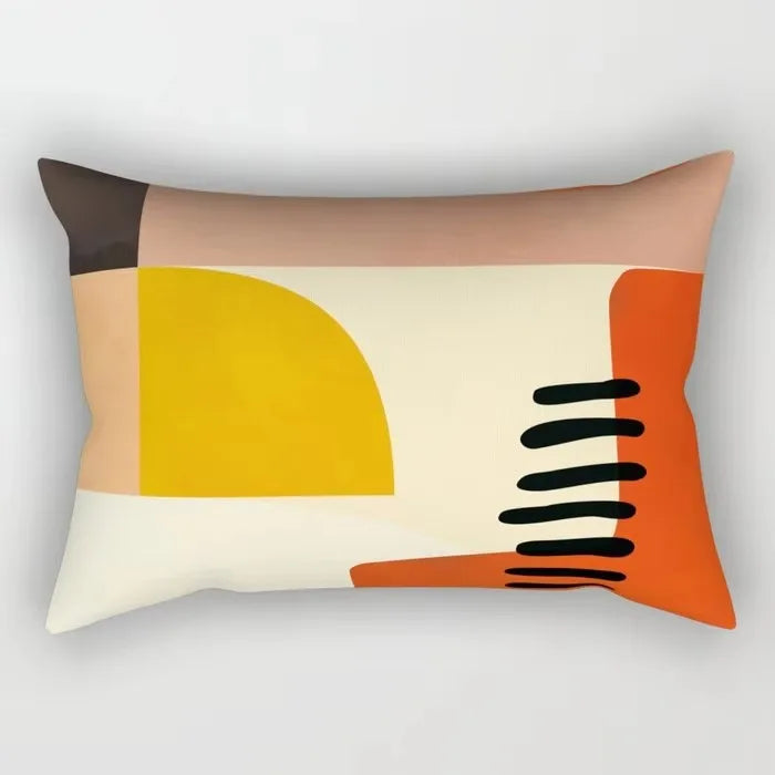 taie d'oreiller rectangulaire polyester motif géométrique moderne lit enfant 30x50cm opaque beige