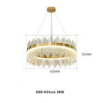 suspension lumineuse or moderne cristal pendants transparents 6000k 3000k télécommande dia100cm dia80cm l120cm