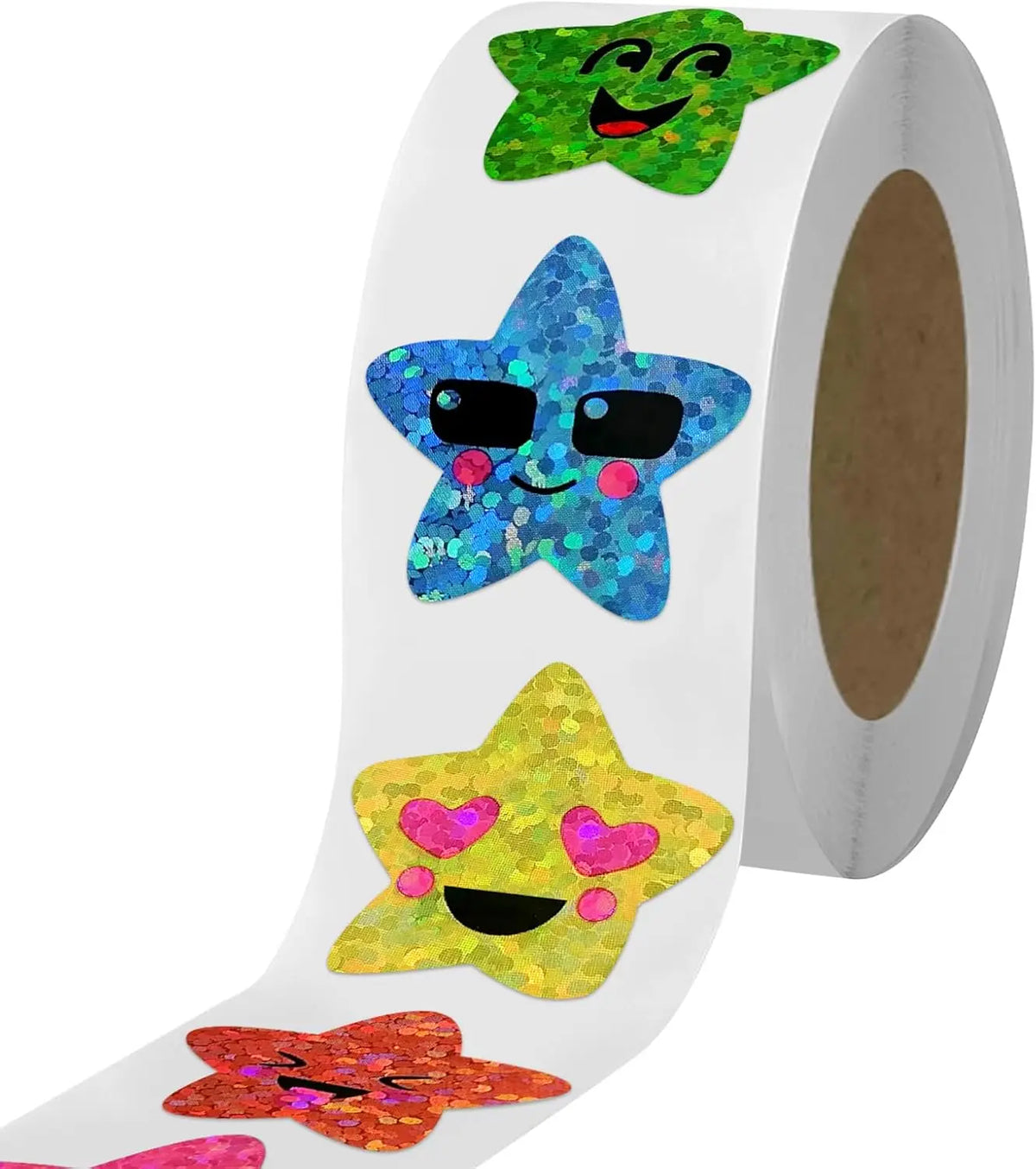 stickers étoiles souriants holographiques multicolores adhésifs décoratifs enfants classe récompenses fournitures enseignants 500 pièces