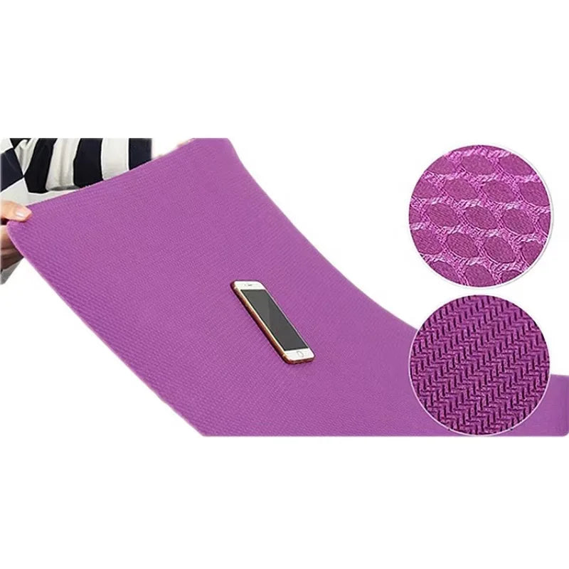 tapis yoga pliable caoutchouc naturel violet rose bleu noir hexagonal sportif minimaliste