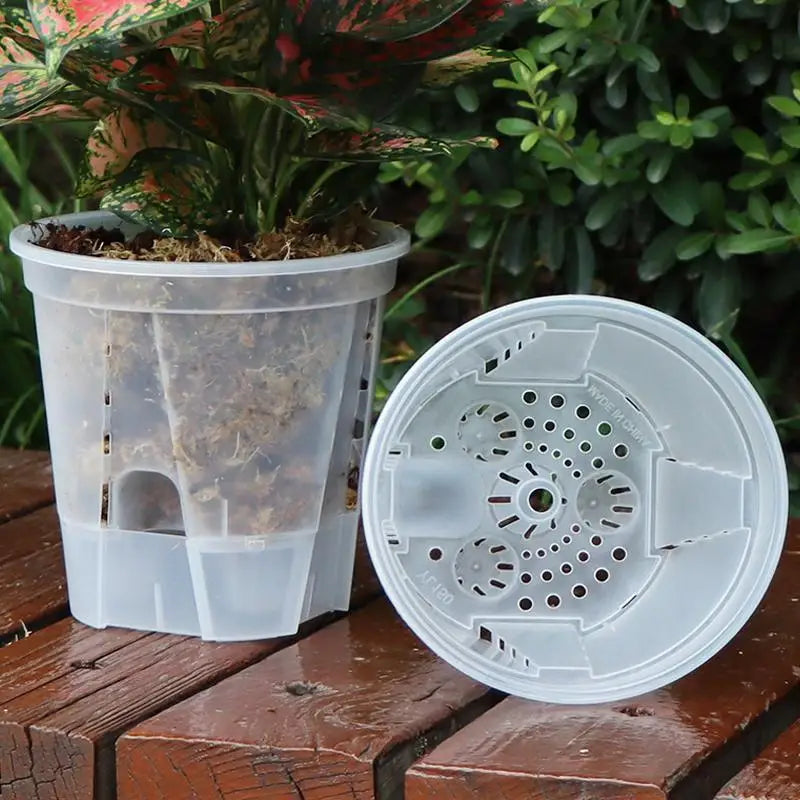 pots fleurs noirs blancs modernes couvercles perforés tailles diverses hydroponie jardinage