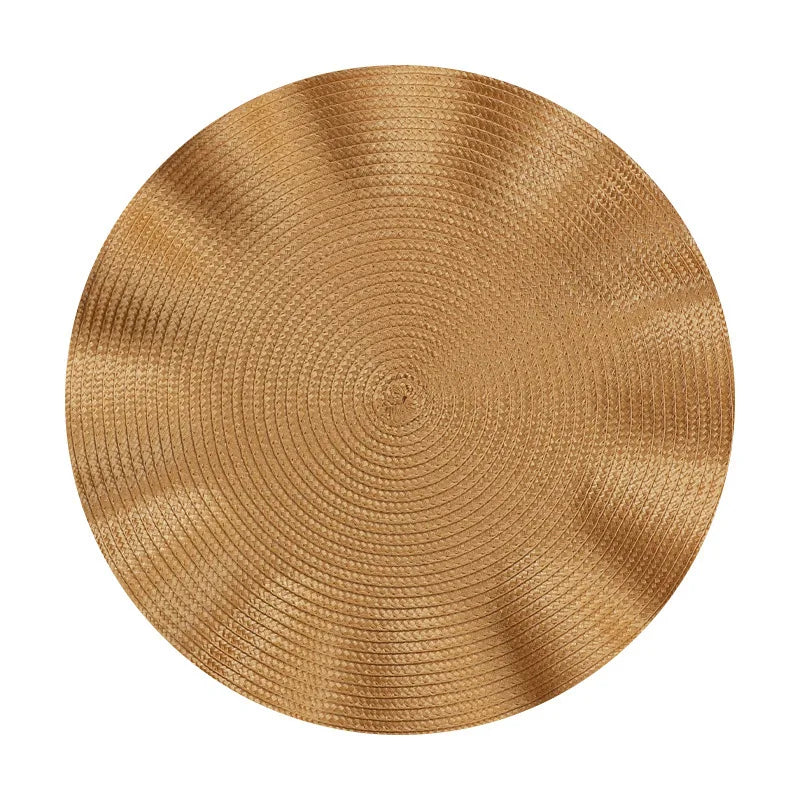 placemats ronds tissu rayures concentriques moderne rose doré rouge gris beige orange festive