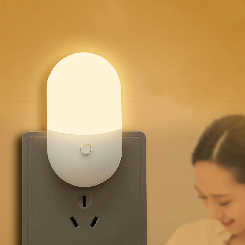 veilleuse led enfichable protection yeux lampe chevet bébé salon blanc moderne tactile prise murale