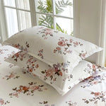ensemble literie floral doux rose blanc orange violet vert romantique maison chambre lit