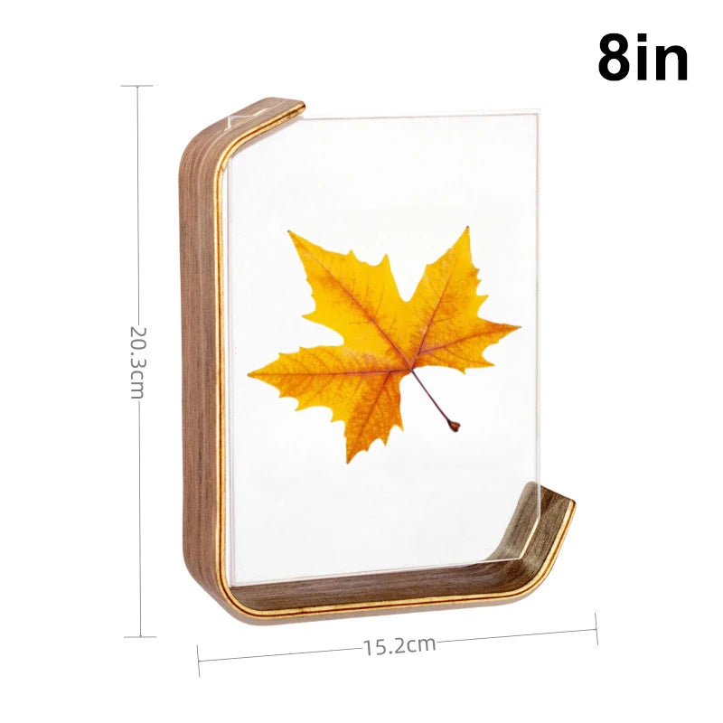 cadre photo acrylique moderne feuilles automne minimaliste or noir rouge jaune
