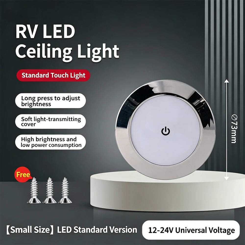 lampe led moderne adhésive éclairage intérieur véhicule blanc 6000k tactile 12v 24v 185mm 150mm