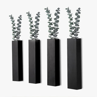 Jardinière murale noire en bois pour plantes d'intérieur, décoration boho pour salon et chambre