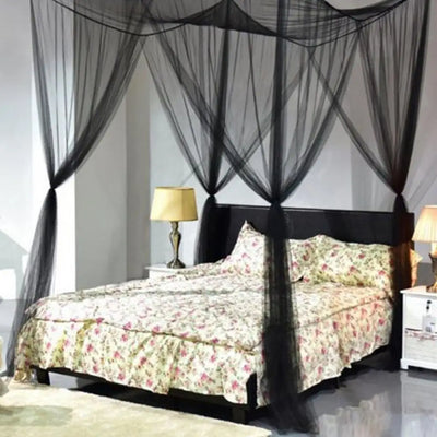 Rideau de lit baldaquin style européen en polyester blanc