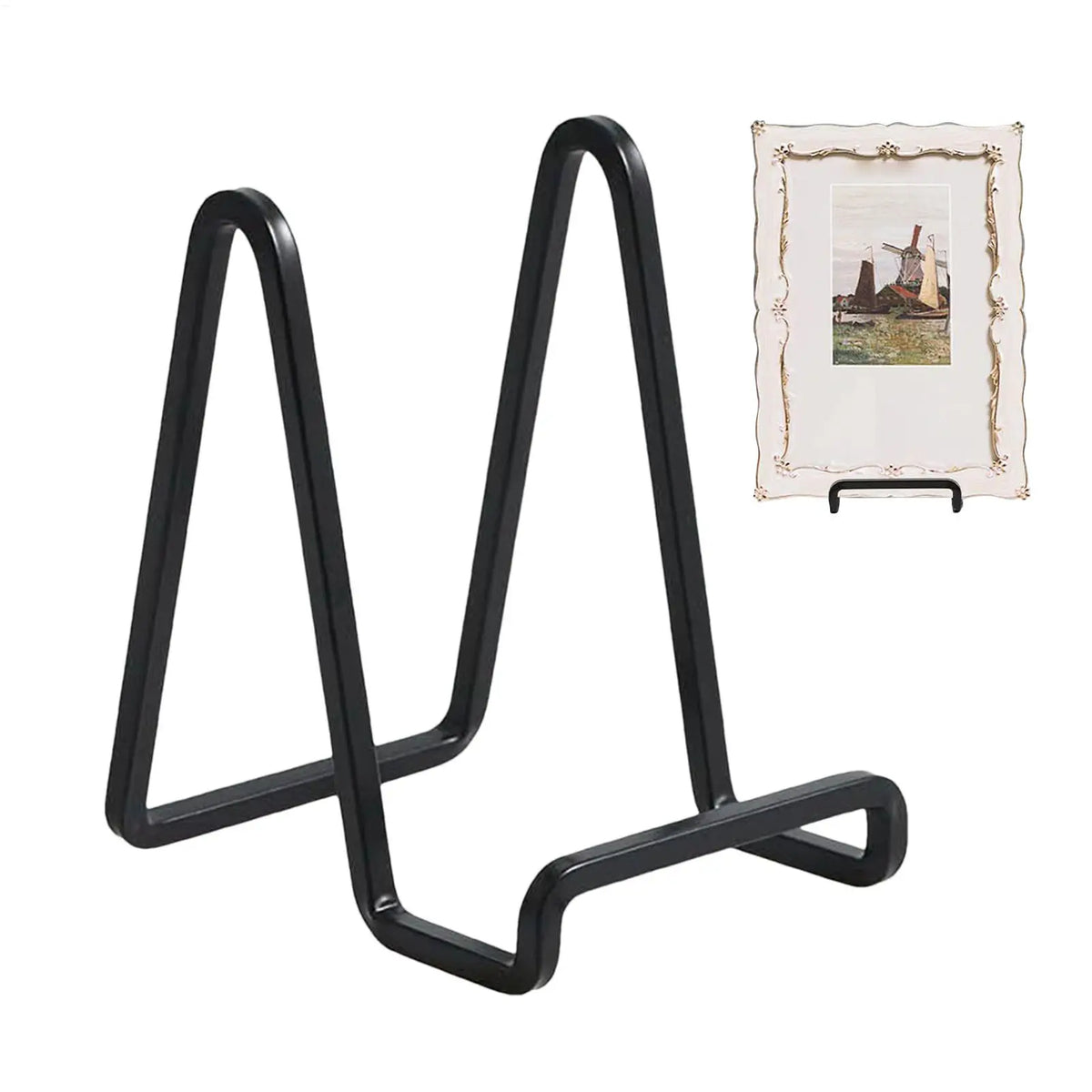 support assiettes acier inoxydable noir moderne cadre tableau rangement décoration maison
