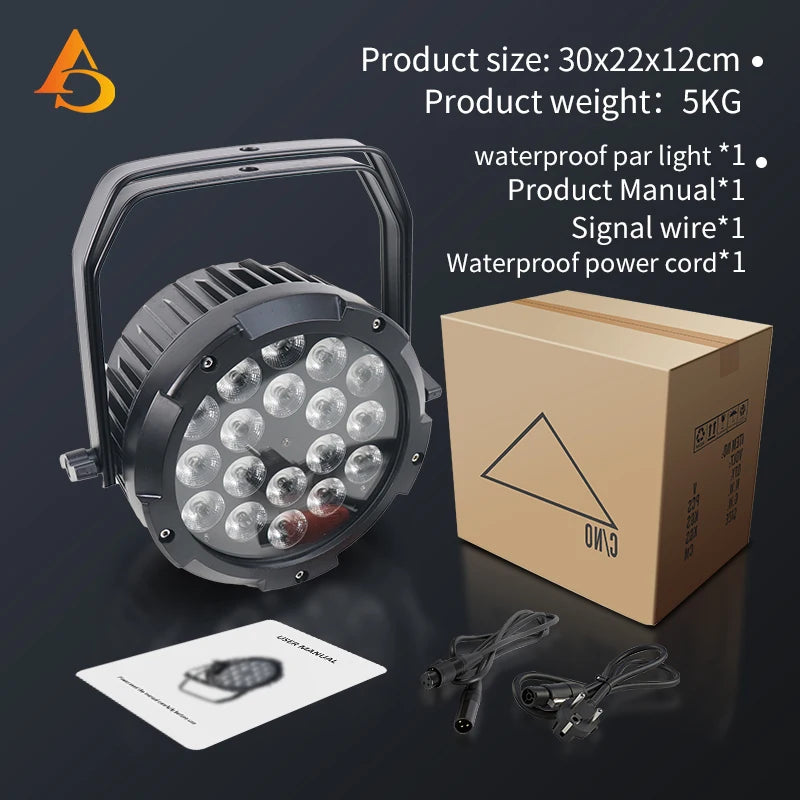 projecteur led scène professionnel rgbw uv étanche ip65 dmx noir moderne