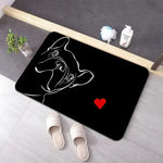 tapis sol noir motif chien blanc décoration maison moderne antidérapant entrée salon