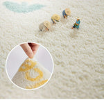 tapis moderne fleurs tulipes blanc rose vert bleu orange décoratif polyester antidérapant lavable