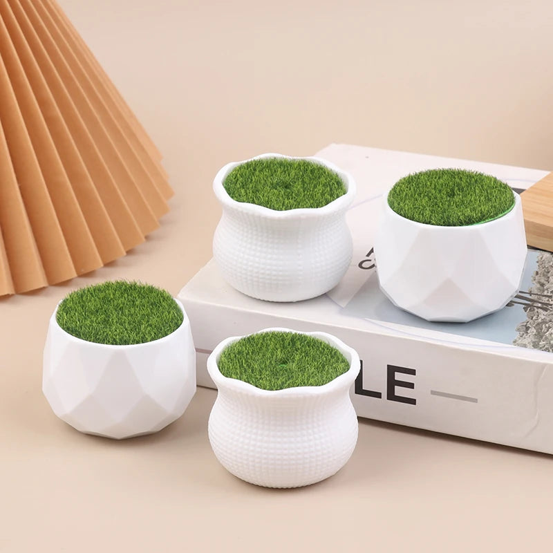 pots plante herbe artificielle minimaliste moderne blanc geometrique decorationintérieurextérieur