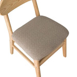 housse chaise moderne tissu géométrique polyester coton gris bois naturel