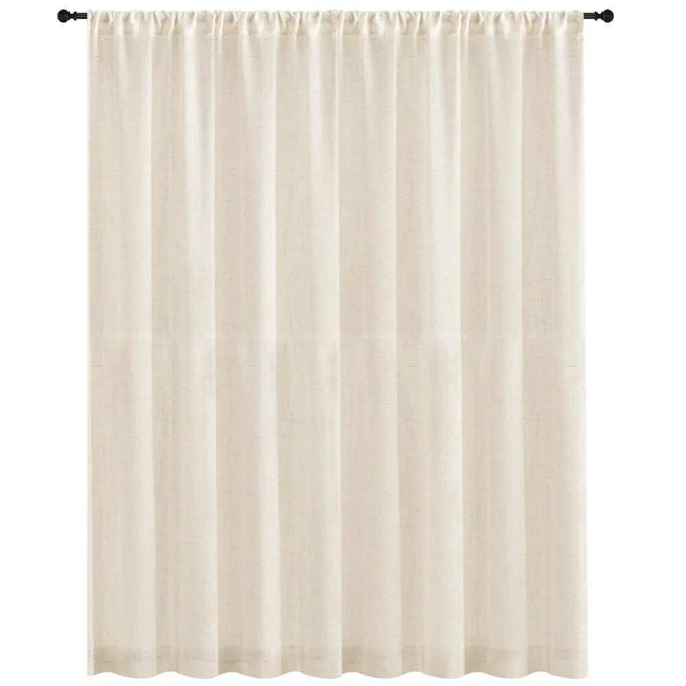 rideau lin blanc cassé texture naturelle translucide décoration intérieure métalliques