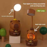 lampe table rechargeable usb moderne ours marron flexible verte étudiante chambre veilleuse ab