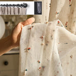 rideau moderne semi transparent polyester motifs petits points colorés salon chambre 150cm 200cm 250cm