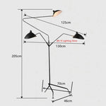 lampe sol moderne trépied noir aluminium 21w 90v 260v led interrupteur bouton