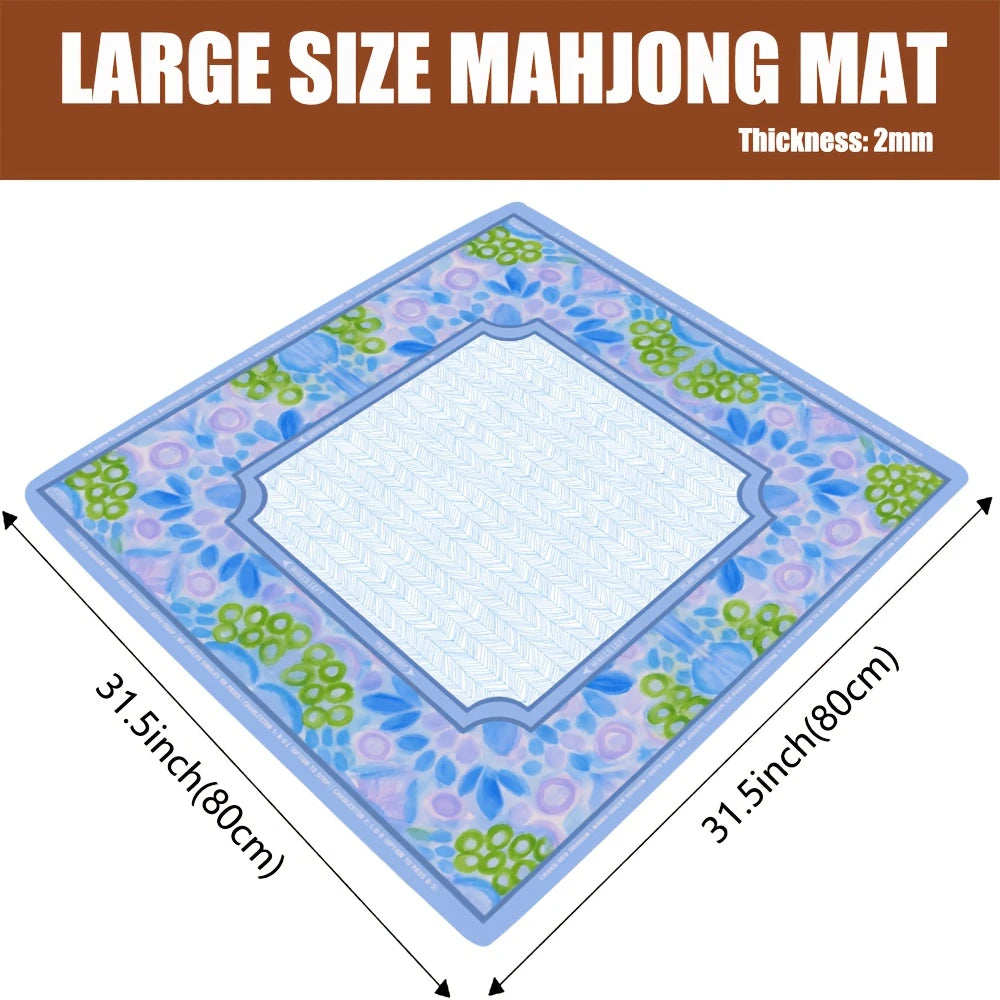 tapis jeu moderne fleur bleu violet polyestère caoutchouc table mahjong board game køkken