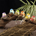 oiseaux décoratifs artificiels plumes colorées ornements maison jardin festive