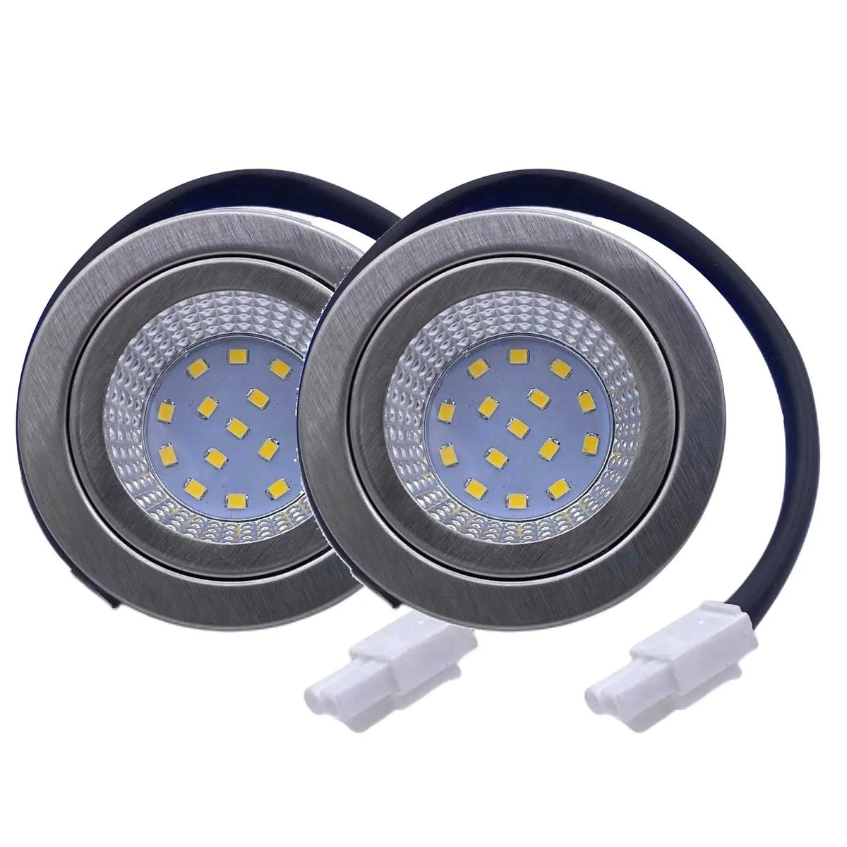 spots led encastrables argentés modernes câbles connecteurs 12v blanc froid chaud