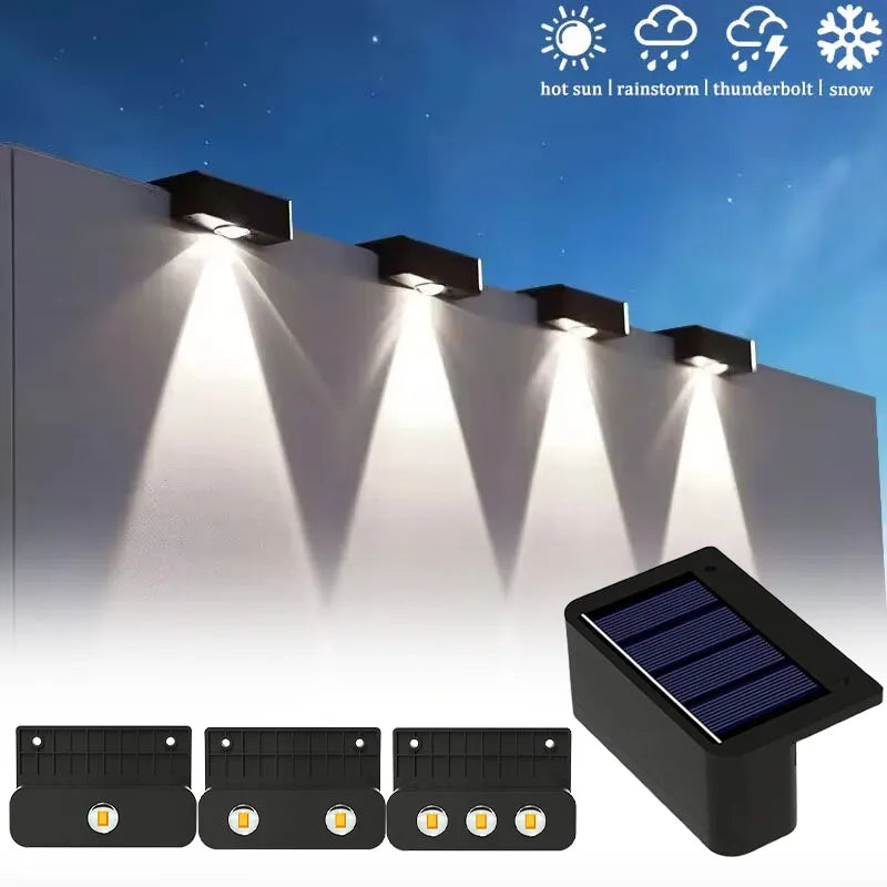 éclairage solaire mural moderne 80x45mm noir mat led rechargeableextérieur