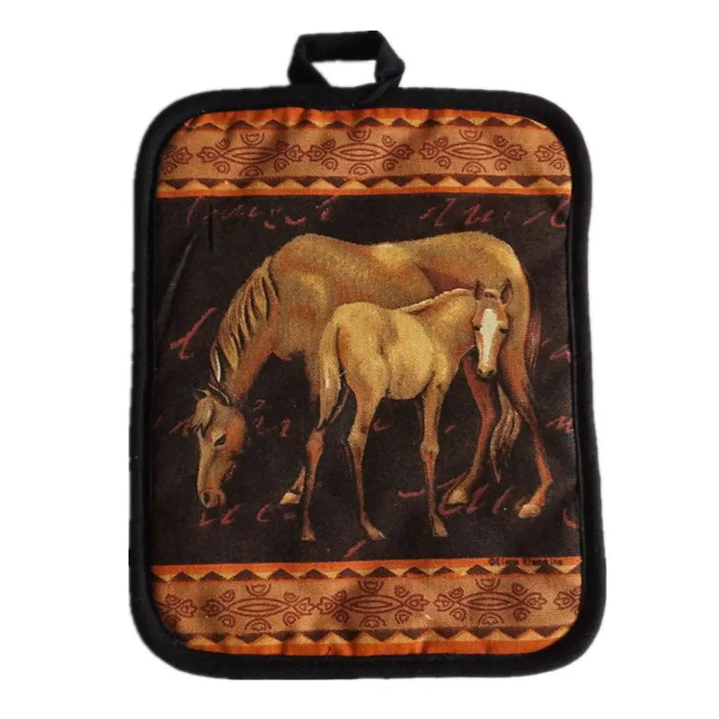 protège sous verre multicolore rustique poignées tissu motif cuisine animal fleur textes opaques rectangle