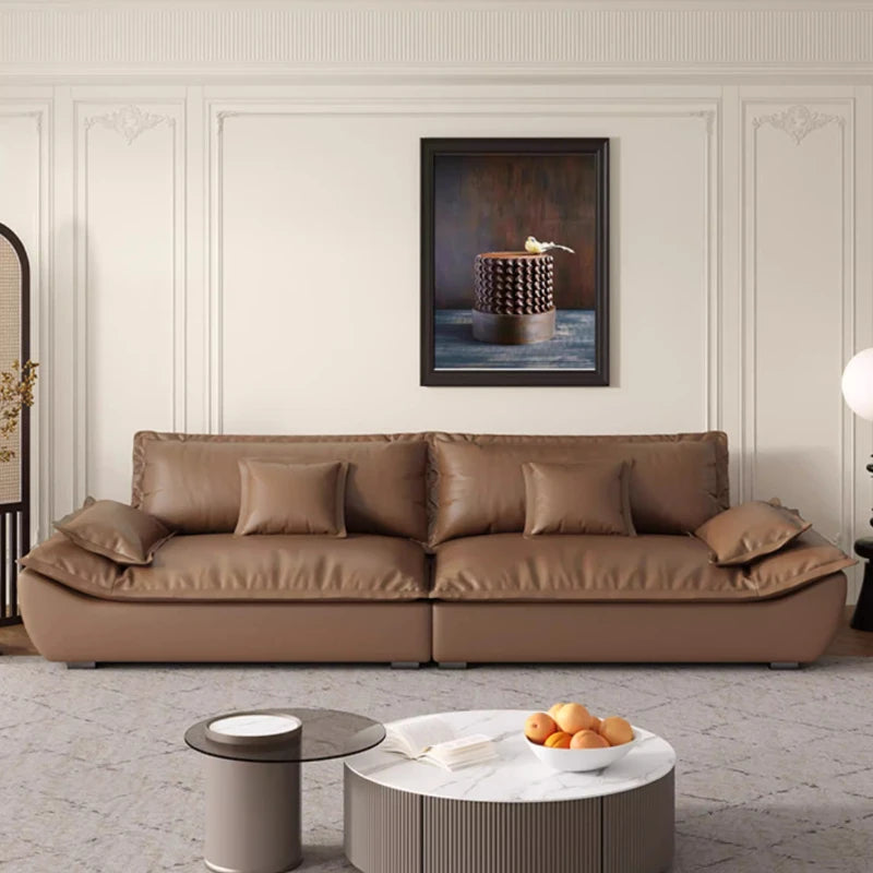 canapé d'angle simili cuir noir moderne coussins doux 180cm 210cm