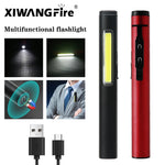 lampe torche multifonctionnelle rechargeable led spot flood uv clip aimant métallique moderne