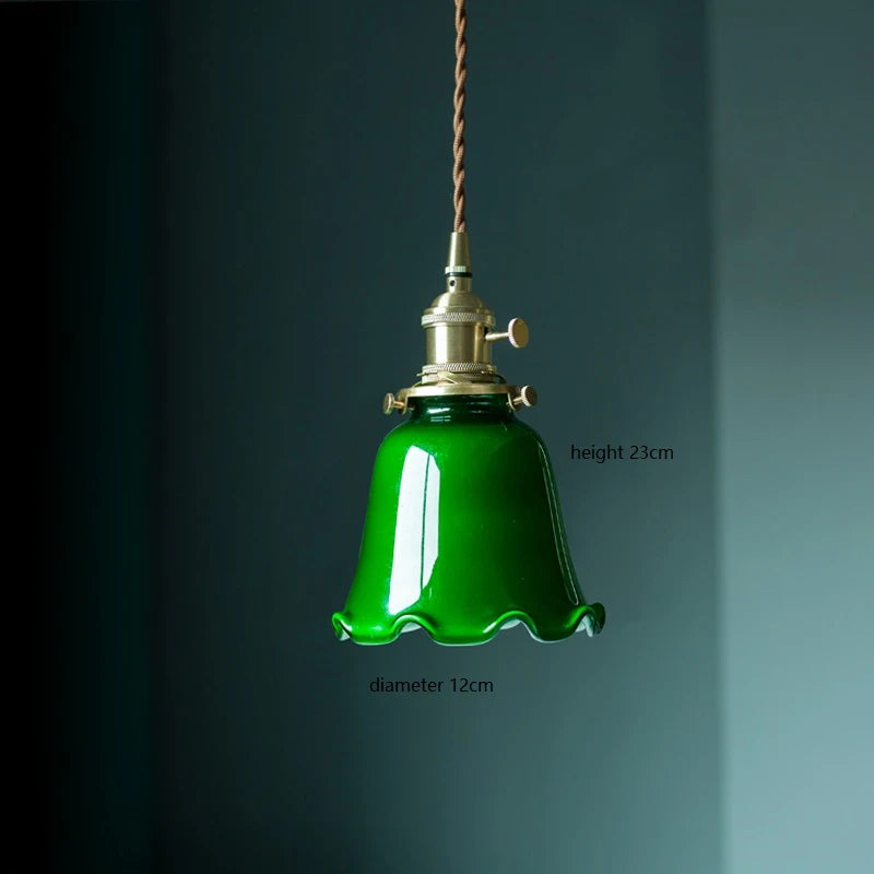 lampe suspendue vintage vert ombre matériau pierre verre 25cm ajustable 200cm autonomie e27