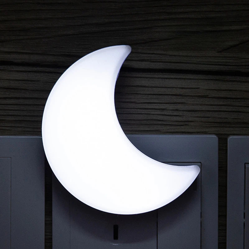veilleuse lune forme croissant jaune blanc rose opalescente enfantine décoration chambre salon lumière led