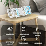 horloge digitale led moderne horaire date minimaliste cubique chiffres imposants