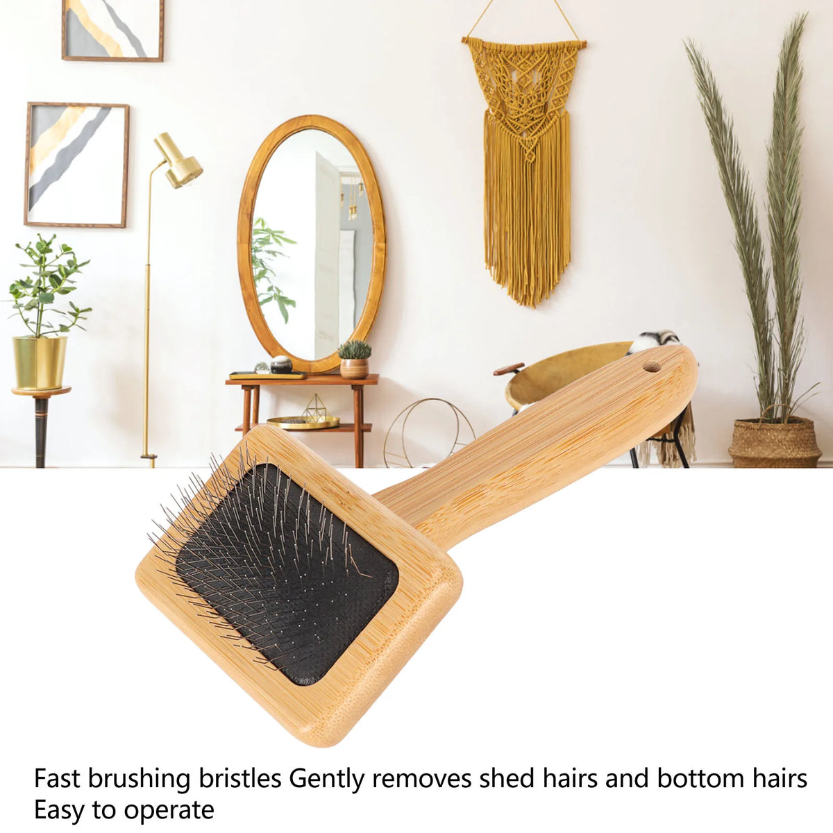 brosse tapisserie chien brosse macramé animaux peigne bambou fin poli livres airbagscrição ensemble outils