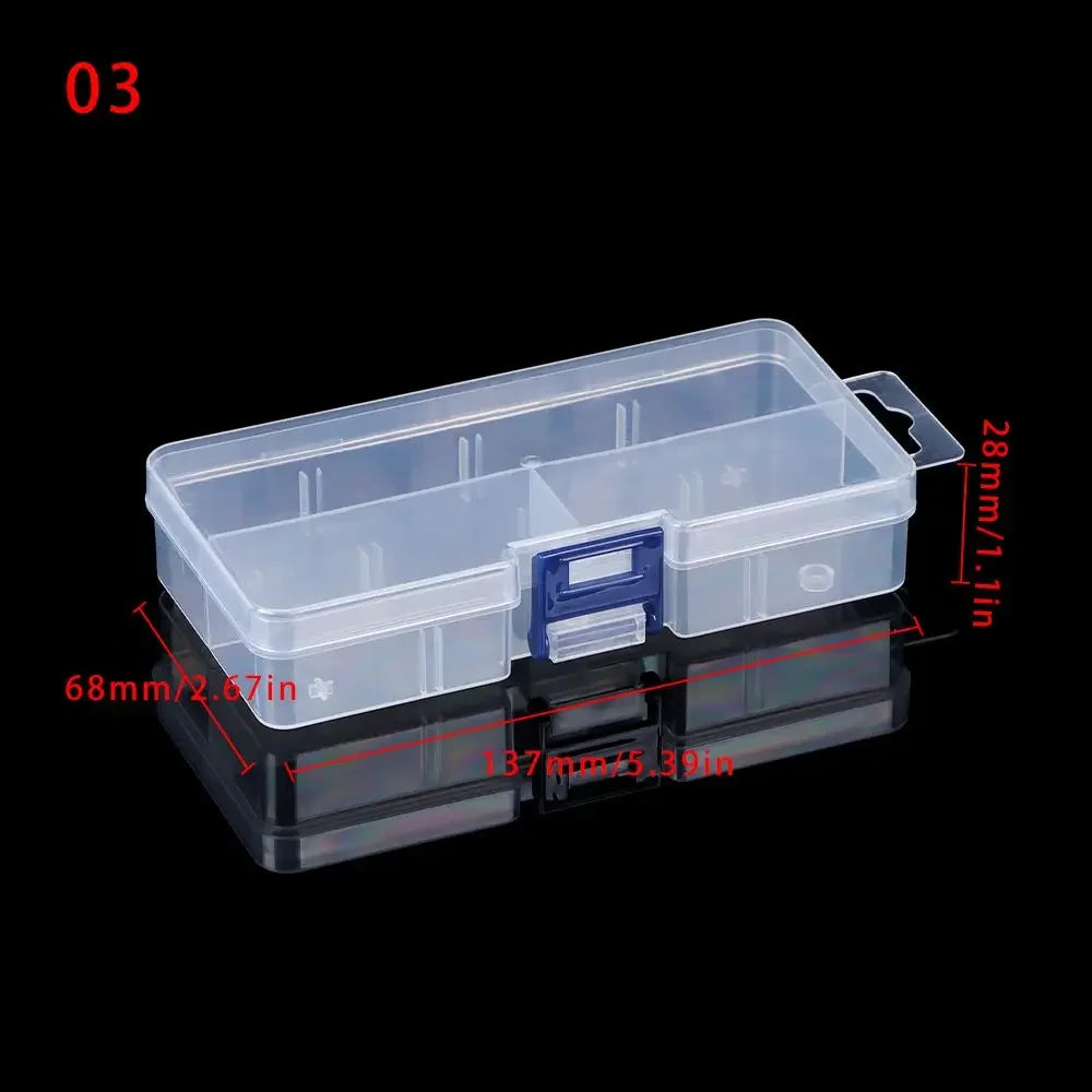 boîtes rangement transparentes empilables clips compartiments garage organisation bijoux diamants artisanat pilules